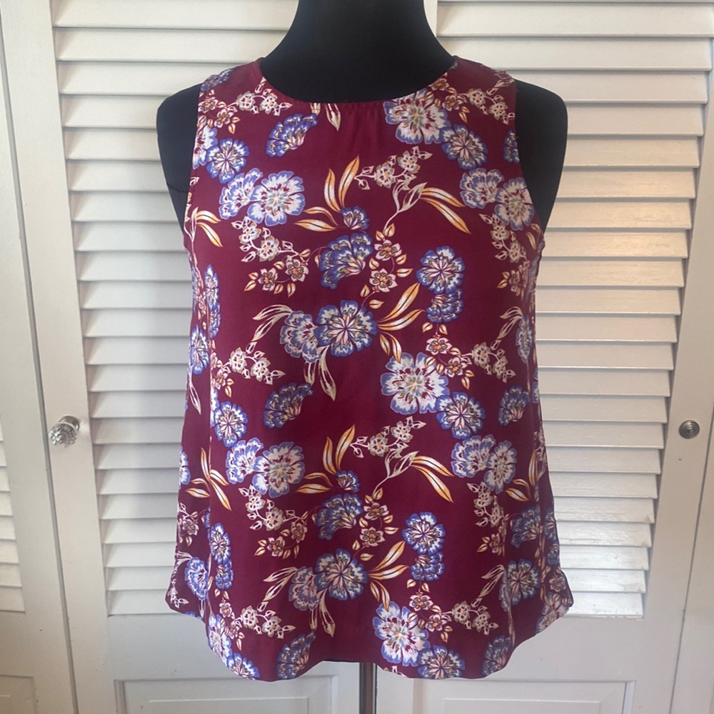 Pink Republic Burgundy and Floral Blouse